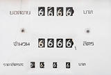 old analog gas pump meter show number 6666