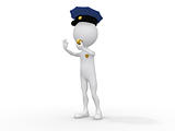 3D police officer - isolated over a white background 