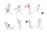 sports figure icon character set in different positions 