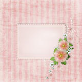 Vintage card and pink mallow