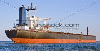 Cargo ship in the sea.