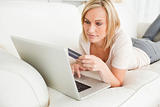 Woman booking holidays online