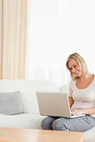 Portrat of a woman chatting online