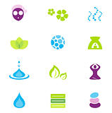 Wellness, spa and nature vector icons isolated on white
