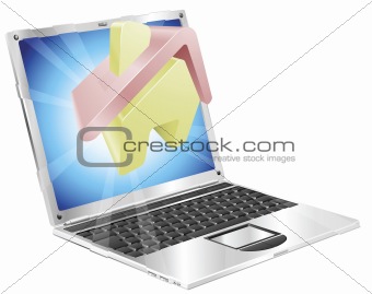 Home icon laptop concept