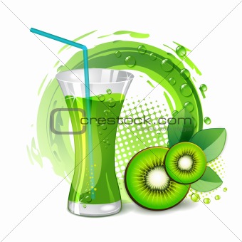 Glass of kiwi juice