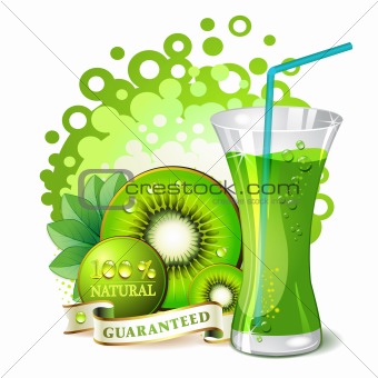Glass of kiwi juice