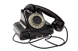 Old black vintage rotary style telephone