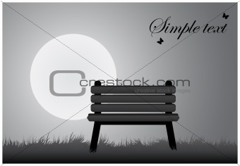 Bench against background moon