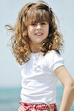little female  child portrait on the beach