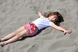 little female  child portrait on the beach