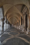 Corridor at duks palace on st. maeks square in Venice Italy