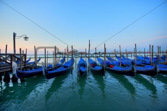 gondolas in Venice
