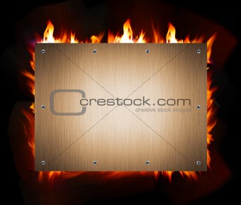 abstract metal and fire flame background