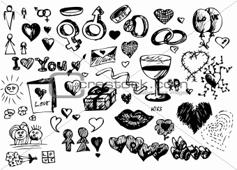 love and valentine icons 