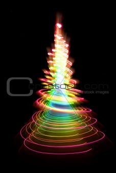 christmas tree from the color lights