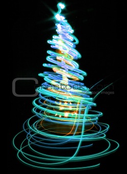 christmas tree from the color lights