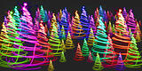 christmas forest from the color lights