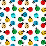 ladybugs in colors seamless pattern