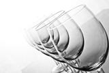 empty wineglasses on white background