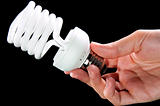 energy saving light bulb in hand