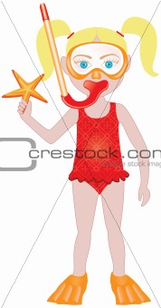 Blond Girl Swimsuit
