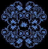 Abstract floral ornament in blue color