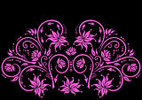 Abstract floral ornament in pink color