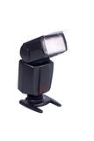 External speedlight with reflector plate and diffuser isolated on white background with clipping path
