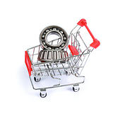 Ball bearings in shopping cart isolated