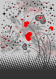 Abstract background with red hearts