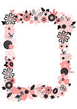 Frame from abstract flowers and butterflies