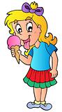 Cartoon girl with icecream