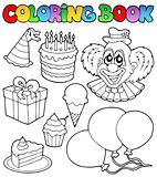 Coloring book with party theme 1