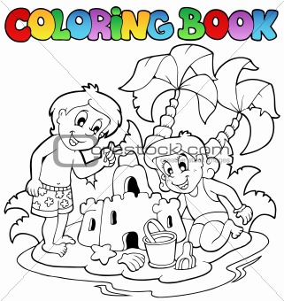 Coloring book with summer theme 1