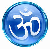 Om Symbol icon blue, isolated on white background.