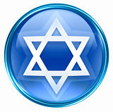 David star icon blue, isolated on white background.