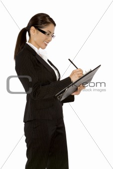 woman writing notes