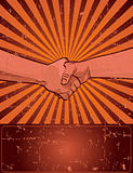 Labor Day Design with worker's handshake