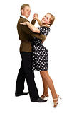 Dancing couple dressed in 60s
