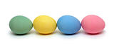 easter - colored eggs on white