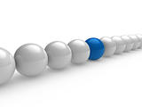 3d ball blue white line