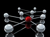 3d chrome red network