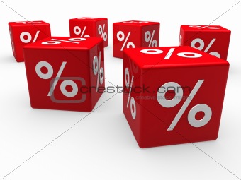 3d red sale cube percentage