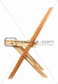 wooden folding chair isolated