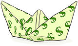 Paper Boat with a dollar sign