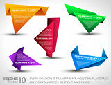Origami triangle style speech Banner set