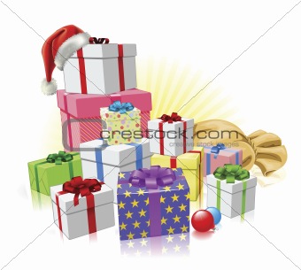 Christmas gifts Santa concept