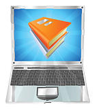 Books icon laptop concept