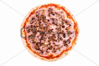 Pizza, bacon, rucola